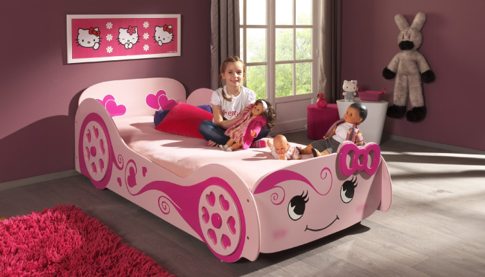 Pink Love Car Bed