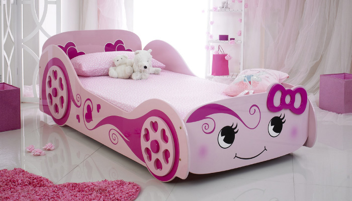 Pink Love Car Bed